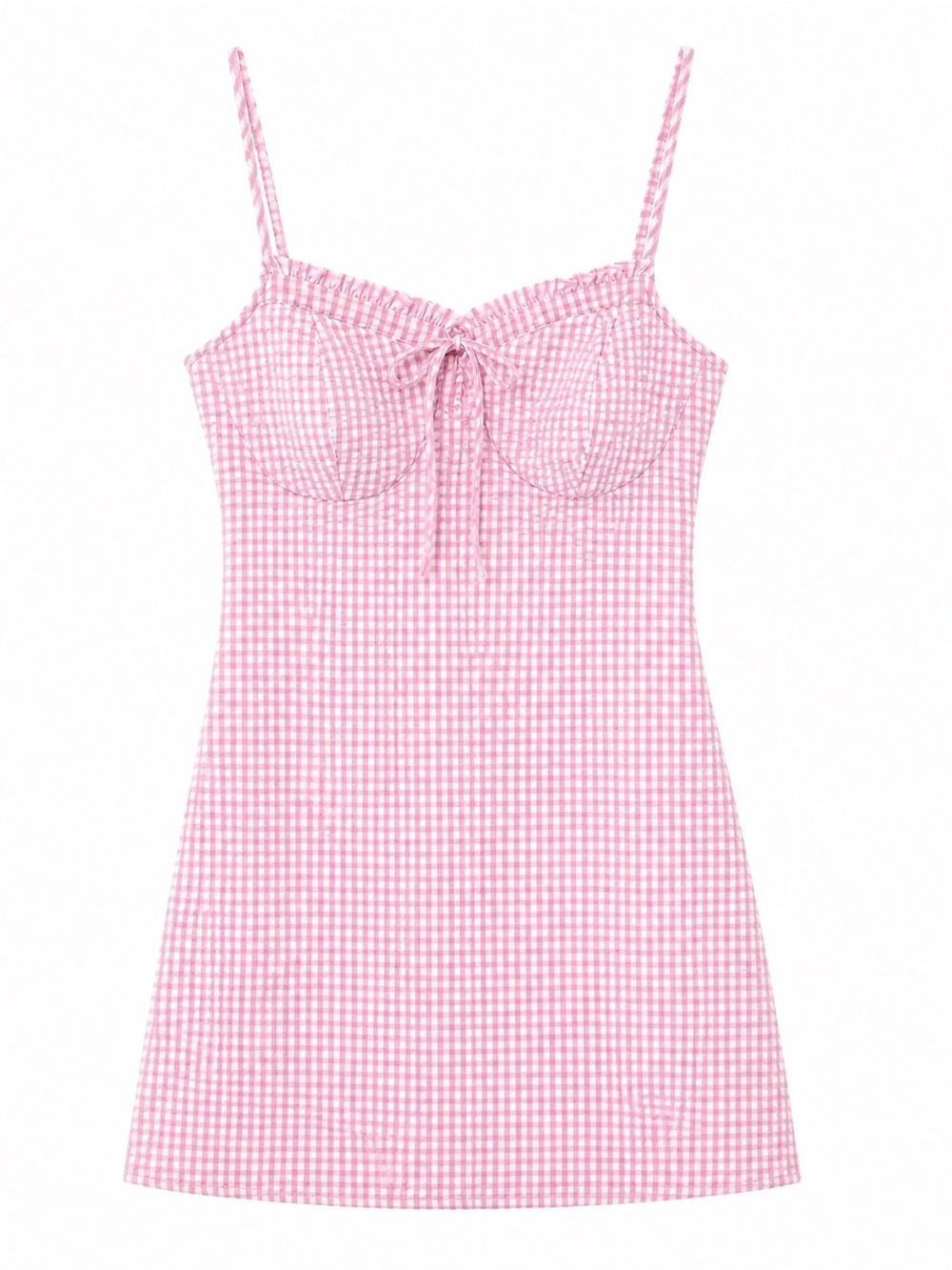 Pink Gingham Mini Dress